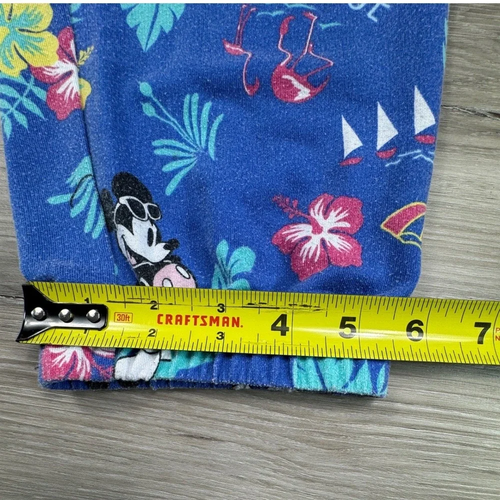 Disney Mickey Mouse Kids‎ Pajama Pants Medium 7-8 Blue Tropical Paradise Jogger